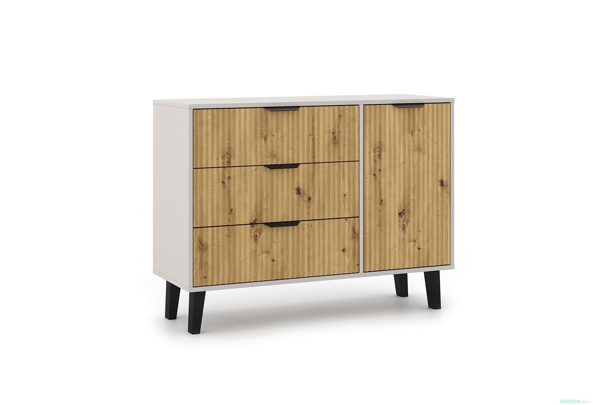 Fotografie 4 - Komoda Borg Duo 1d3s kašmír / dub artisan