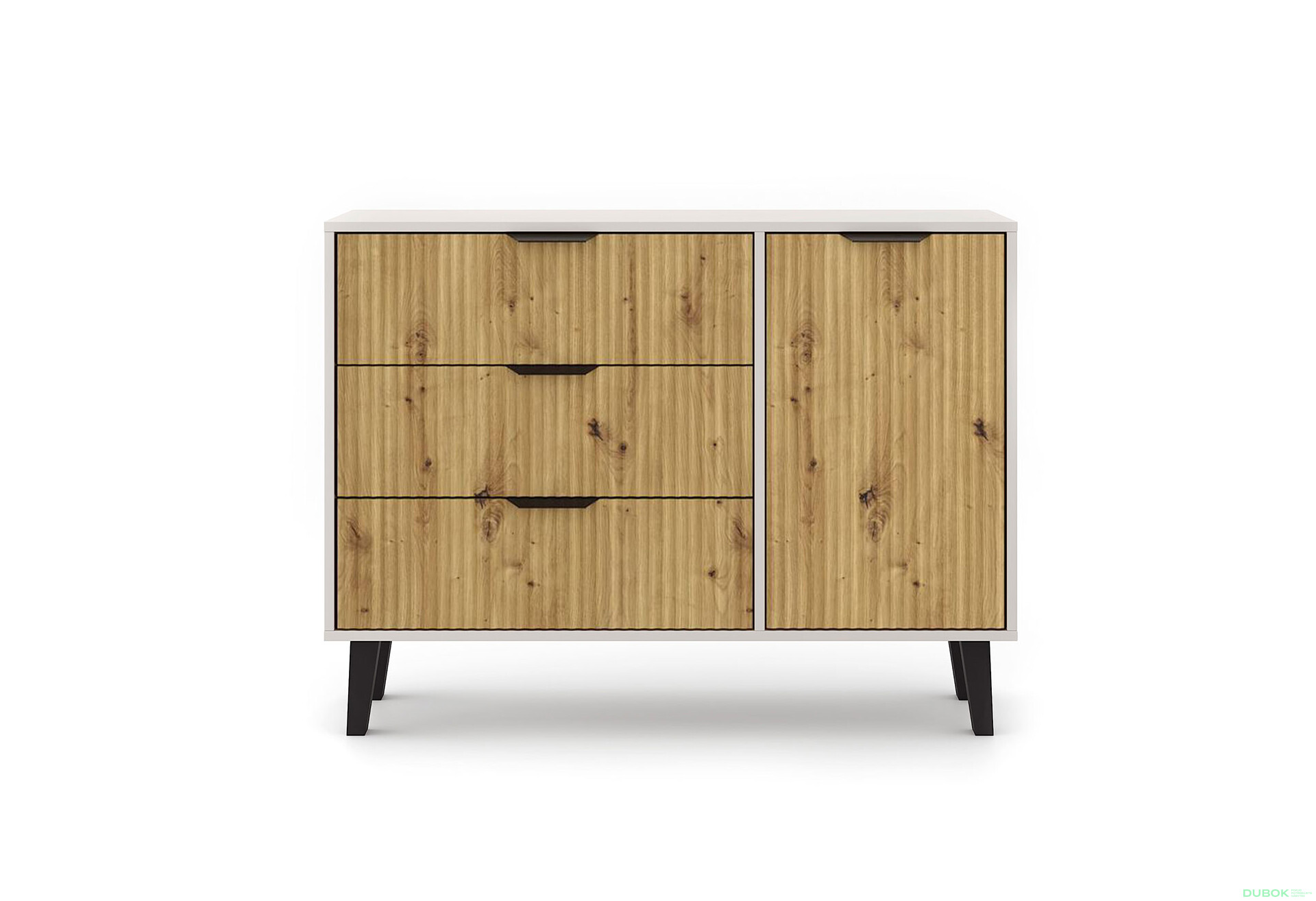 Fotografie 3 - Komoda Borg Duo 1d3s kašmír / dub artisan