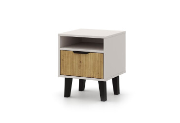 Noční stolek Borg Duo 1S kašmír / dub artisan