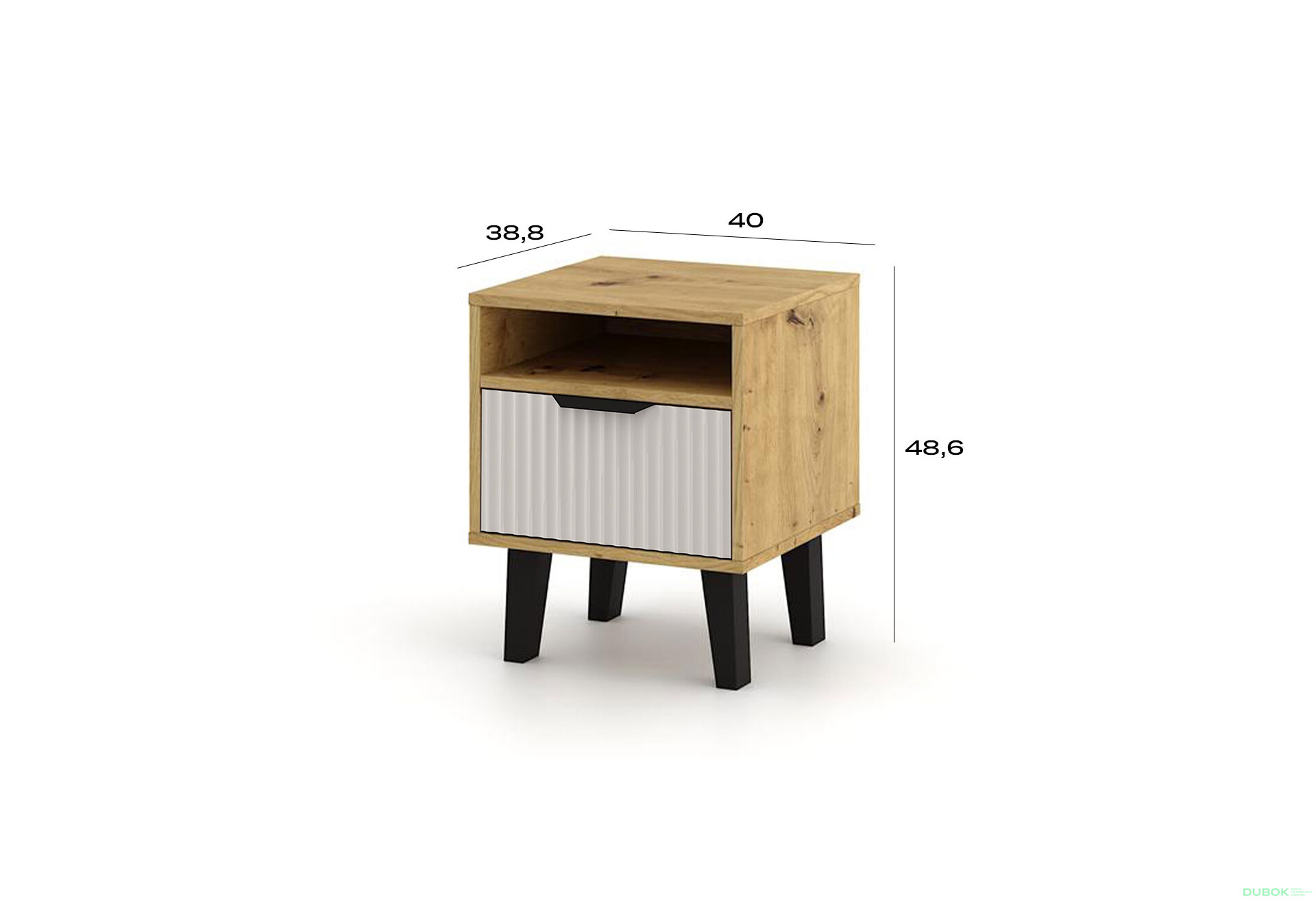 Fotografie 5 - Noční stolek Borg Duo 1S dub artisan / kašmír