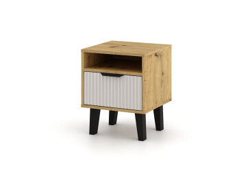 Noční stolek Borg Duo 1S dub artisan / kašmír