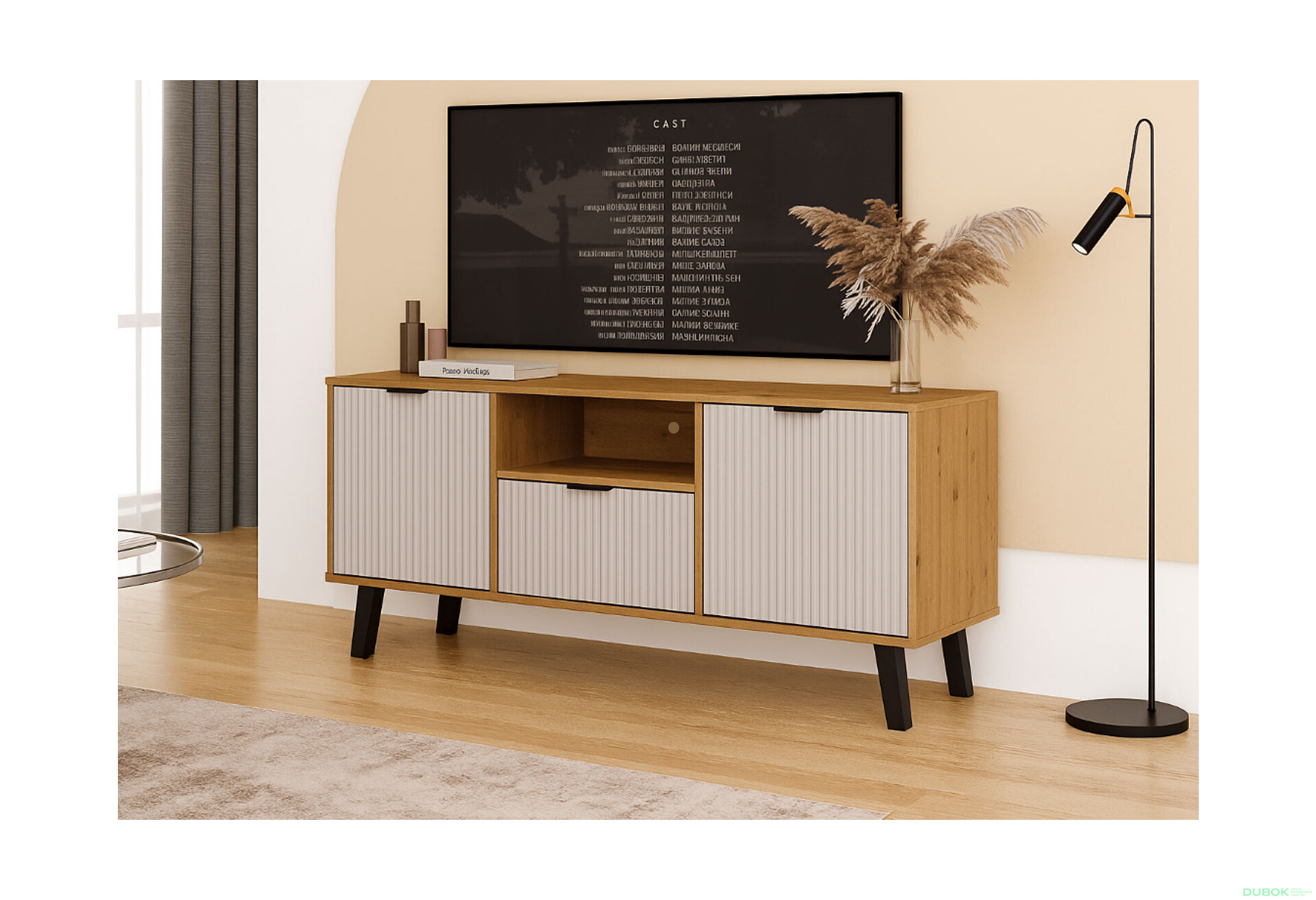 Fotografie 2 - TV stolek Borg Duo 2d1s dub artisan / kašmír