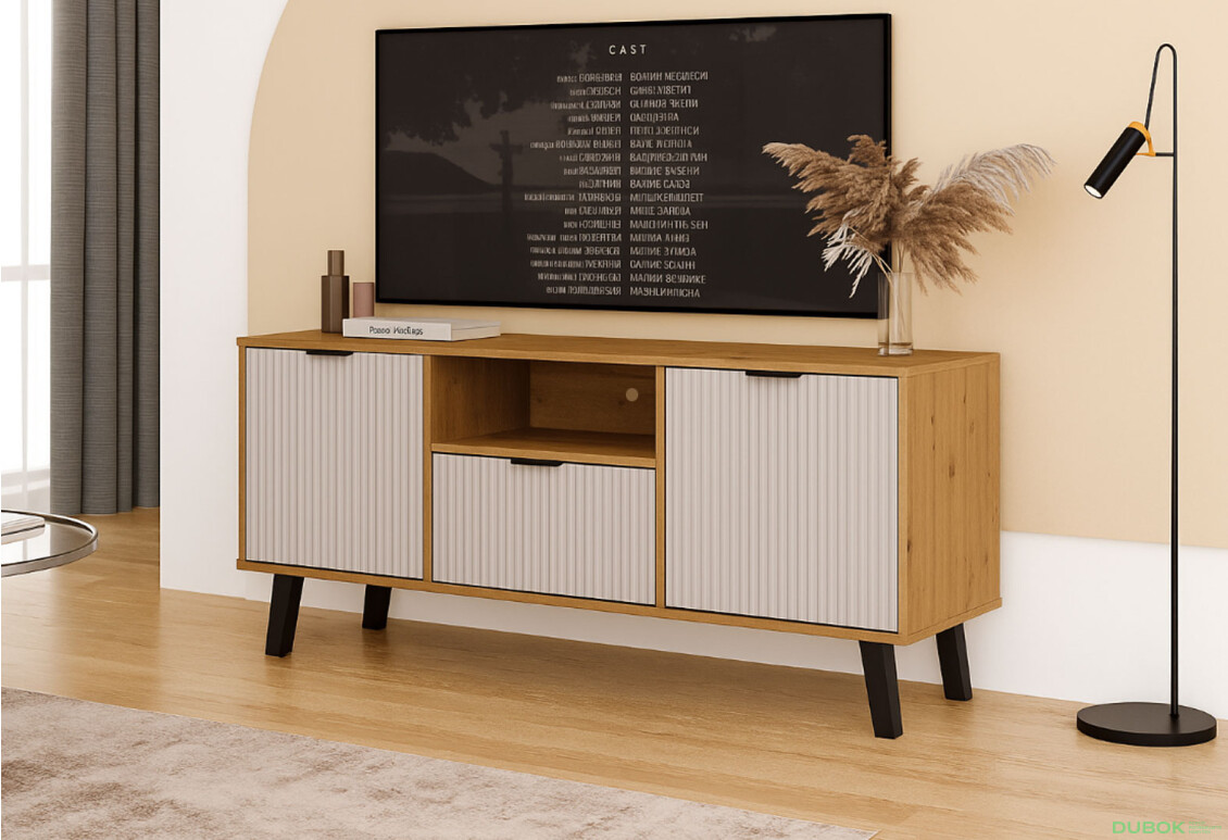 Fotografie 2 - TV stolek Borg Duo 2d1s dub artisan / kašmír