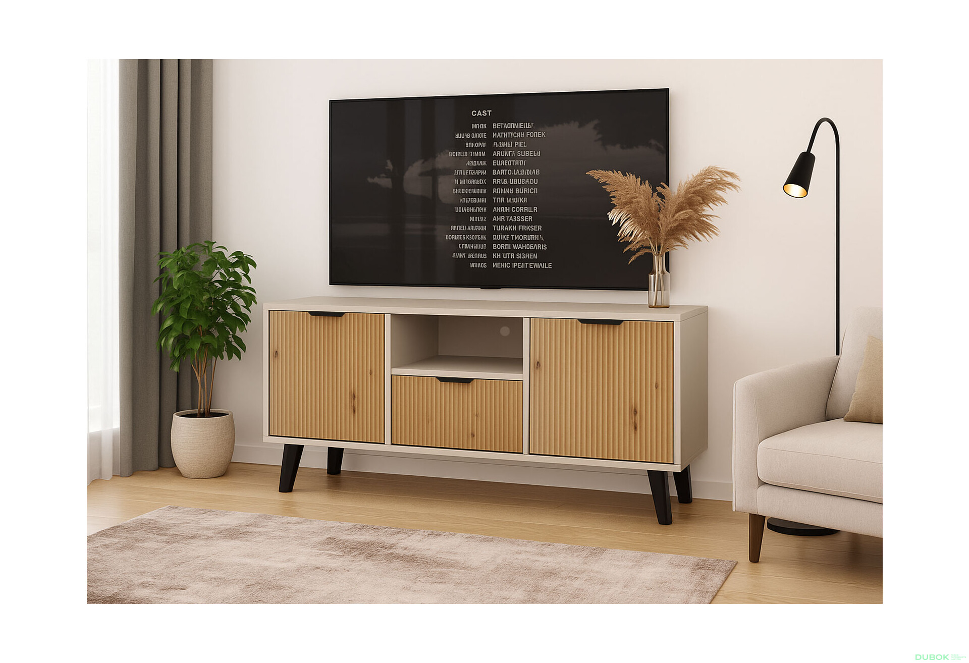 Fotografie 2 - TV stolek Borg Duo 2d1s kašmír / dub artisan