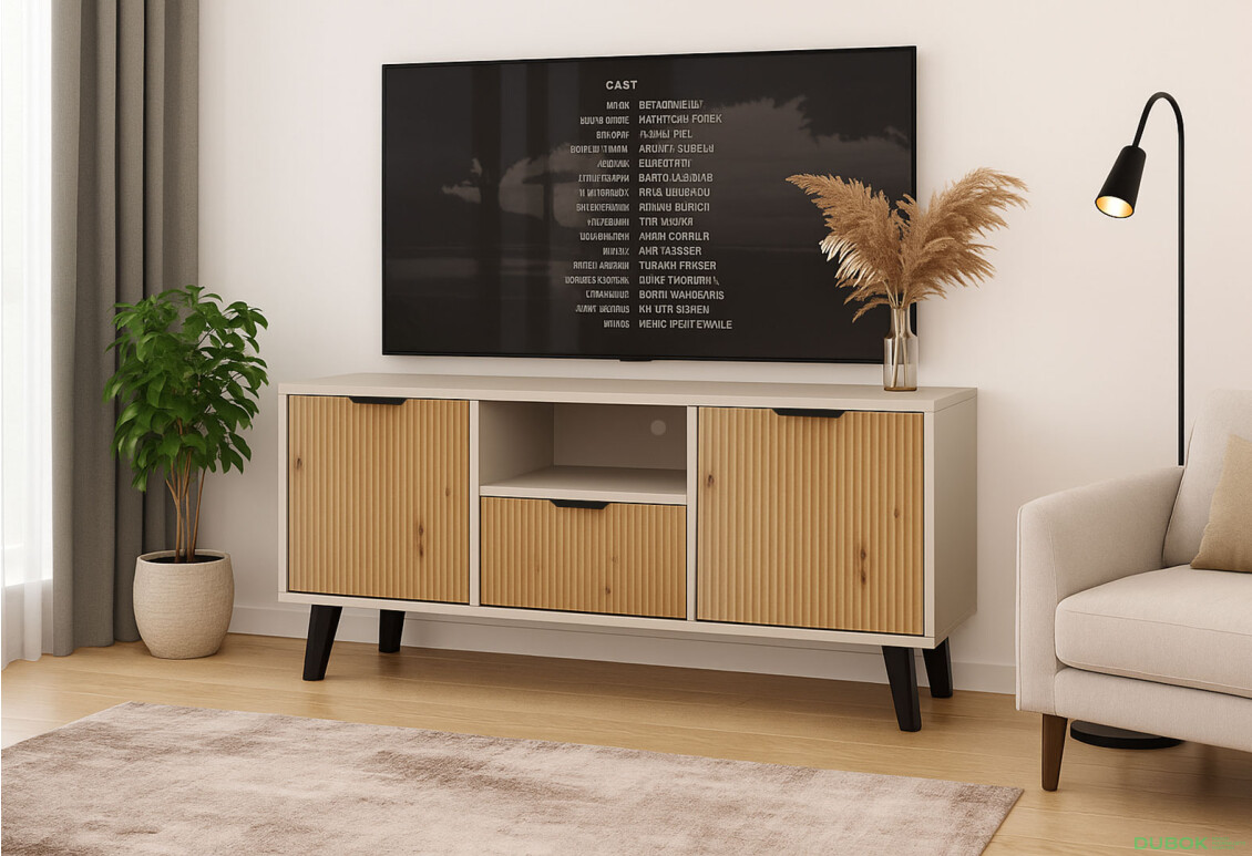 Fotografie 2 - TV stolek Borg Duo 2d1s kašmír / dub artisan