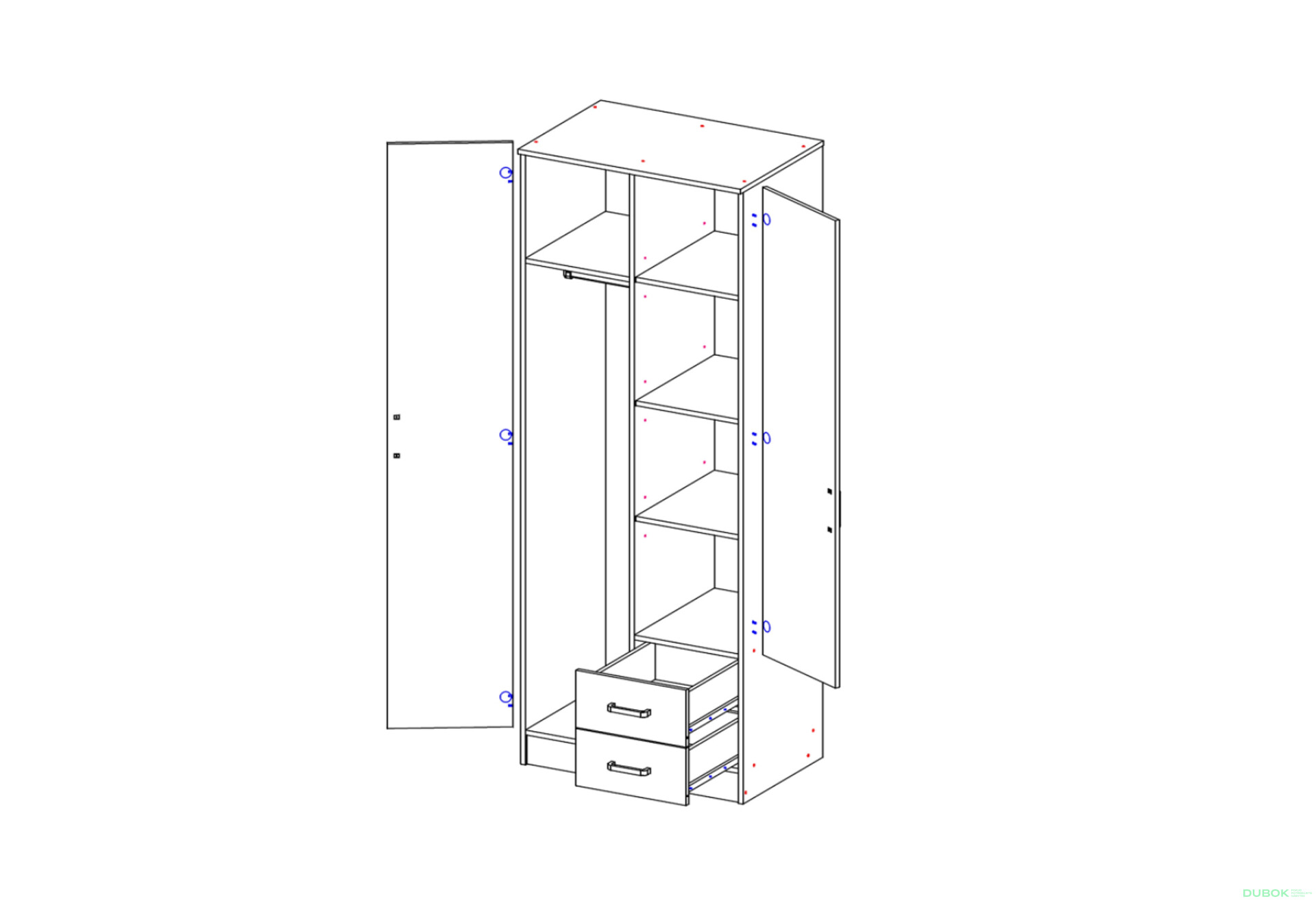 Fotografie 3 - Skříň Kami se zrcadlem 2D2S kašmír