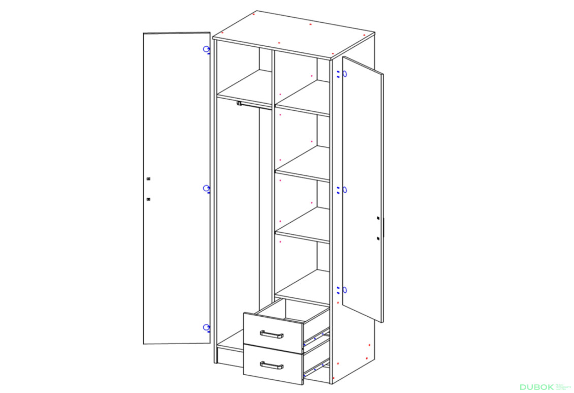 Fotografie 3 - Skříň Kami se zrcadlem 2D2S kašmír