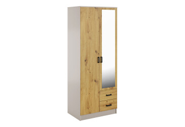 Skříň Kami se zrcadlem 2D2S kašmír / dub artisan