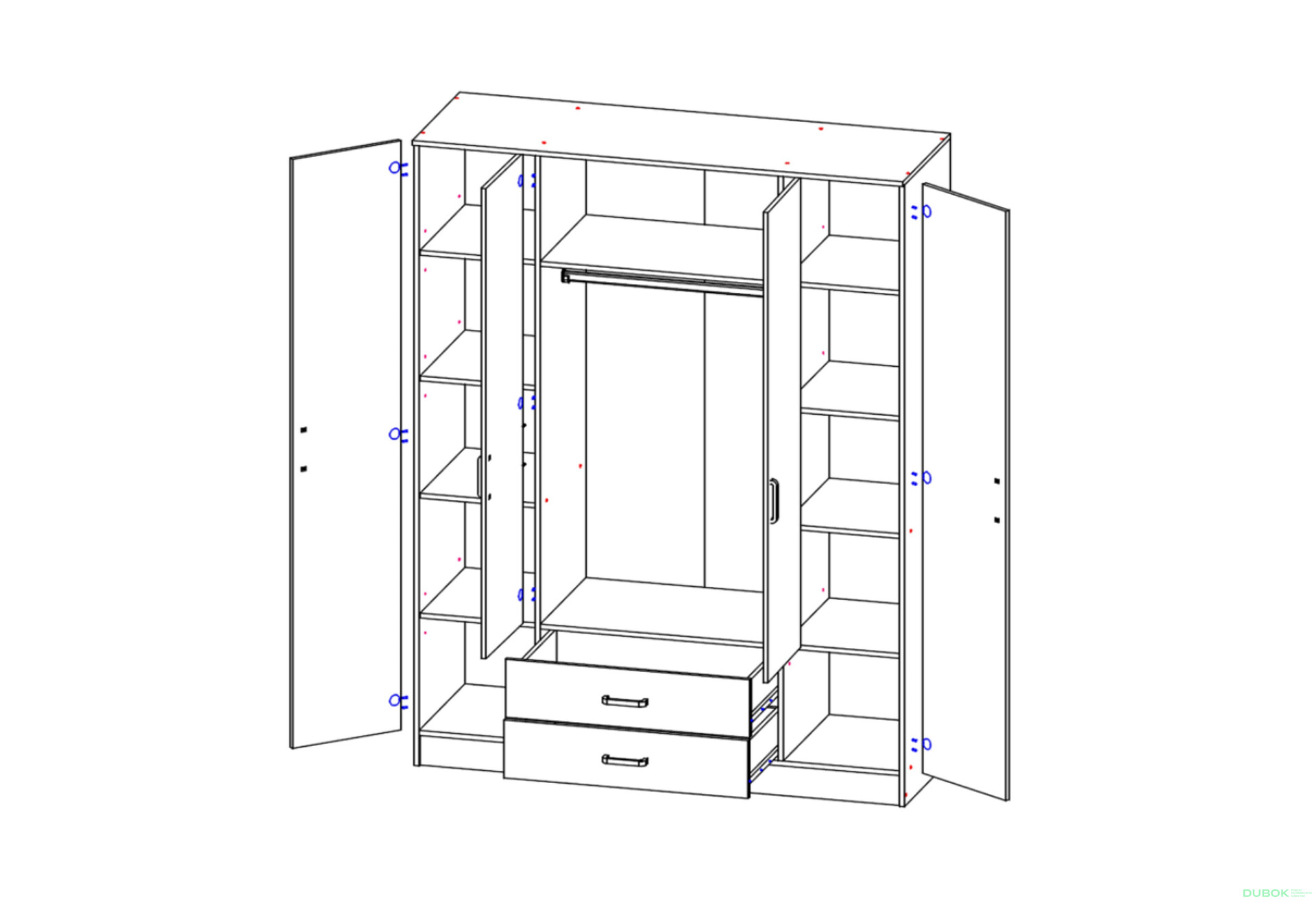 Fotografie 4 - Skříň Kami se zrcadlem 4d2s dub artisan