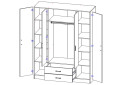 Fotografie 4 - Skříň Kami se zrcadlem 4d2s kašmír / bílá