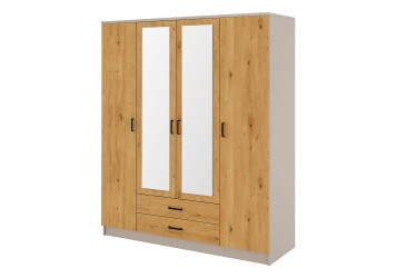 Skříň Kami se zrcadlem 4d2s kašmír / dub artisan