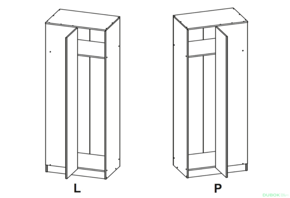 Fotografie 3 - Rohová skříň Kami s zrcadlem 3d2s bílá