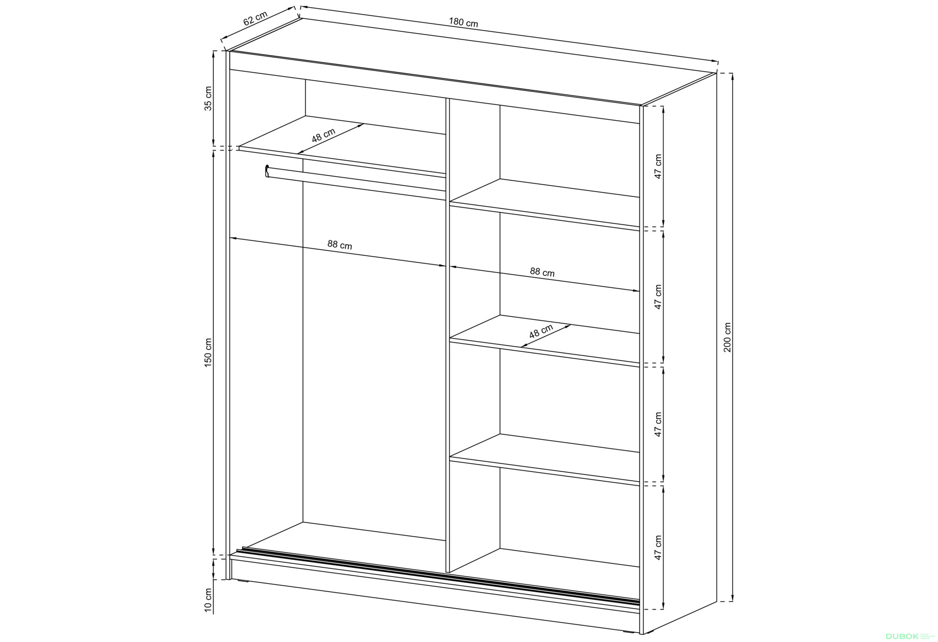 Fotografie 2 - Skříň Wiki II 180 bílý