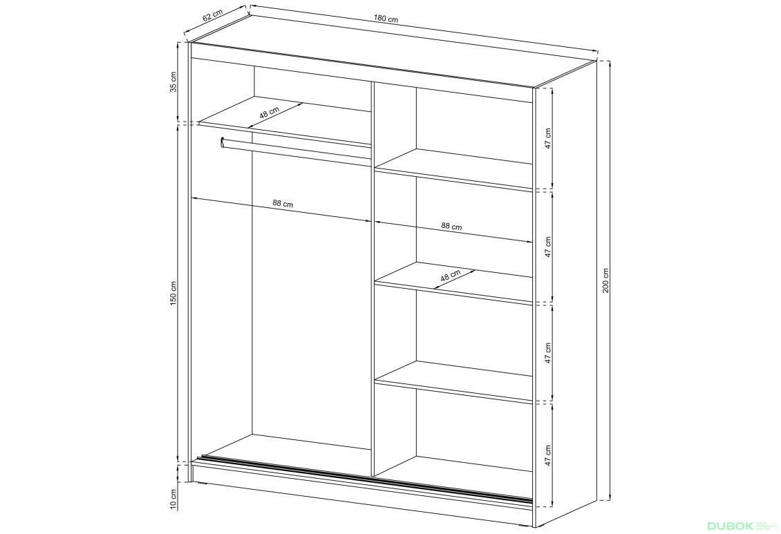 Fotografie 2 - Skříň Wiki II 180 bílý