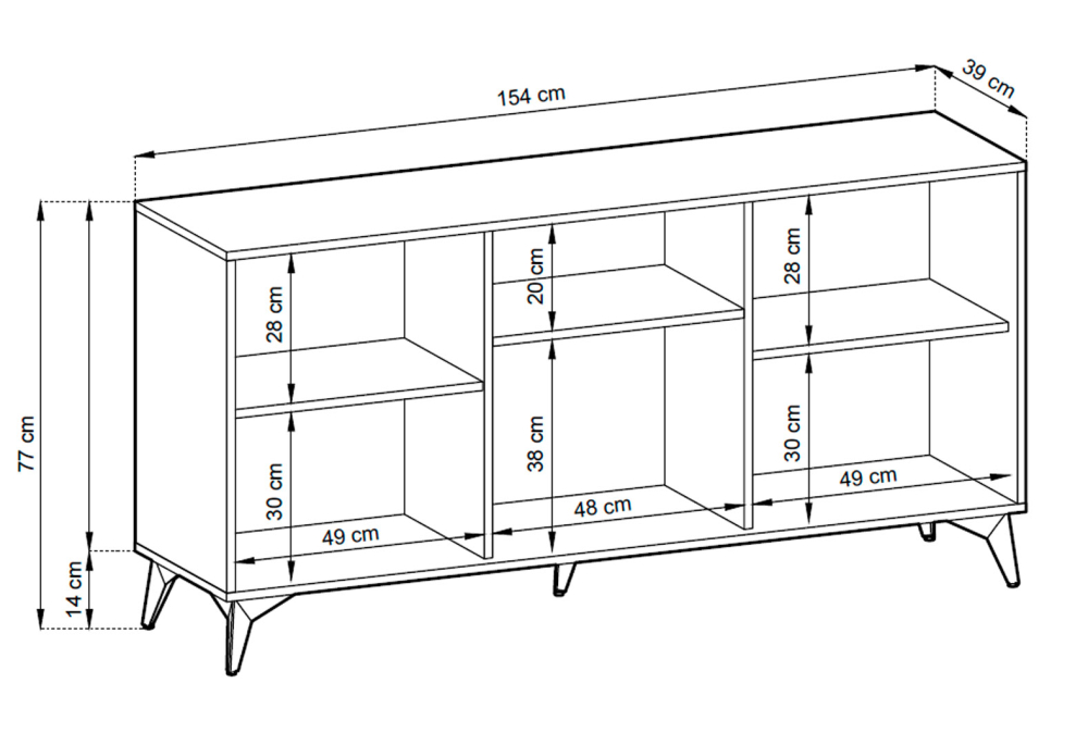 Komoda K154 evoke dub / černá Diamond - 3