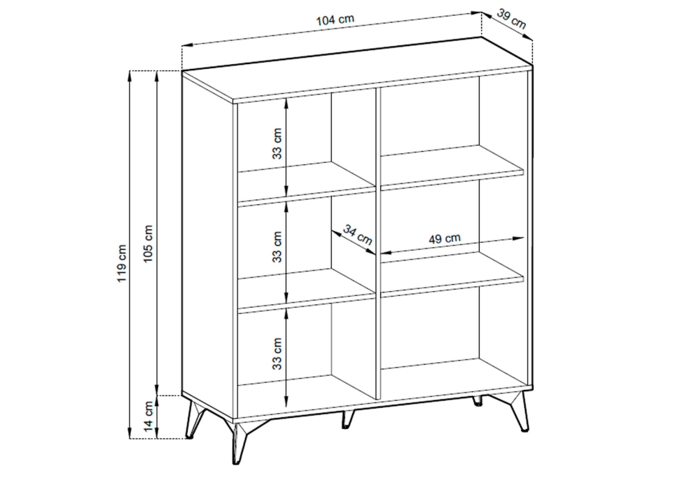 Komoda KD104 evoke dub / černá Diamond - detaily