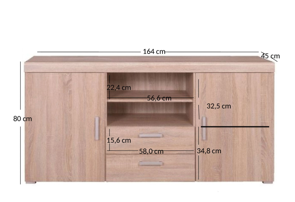 Komoda 2d2s dub sonoma Damis - 3