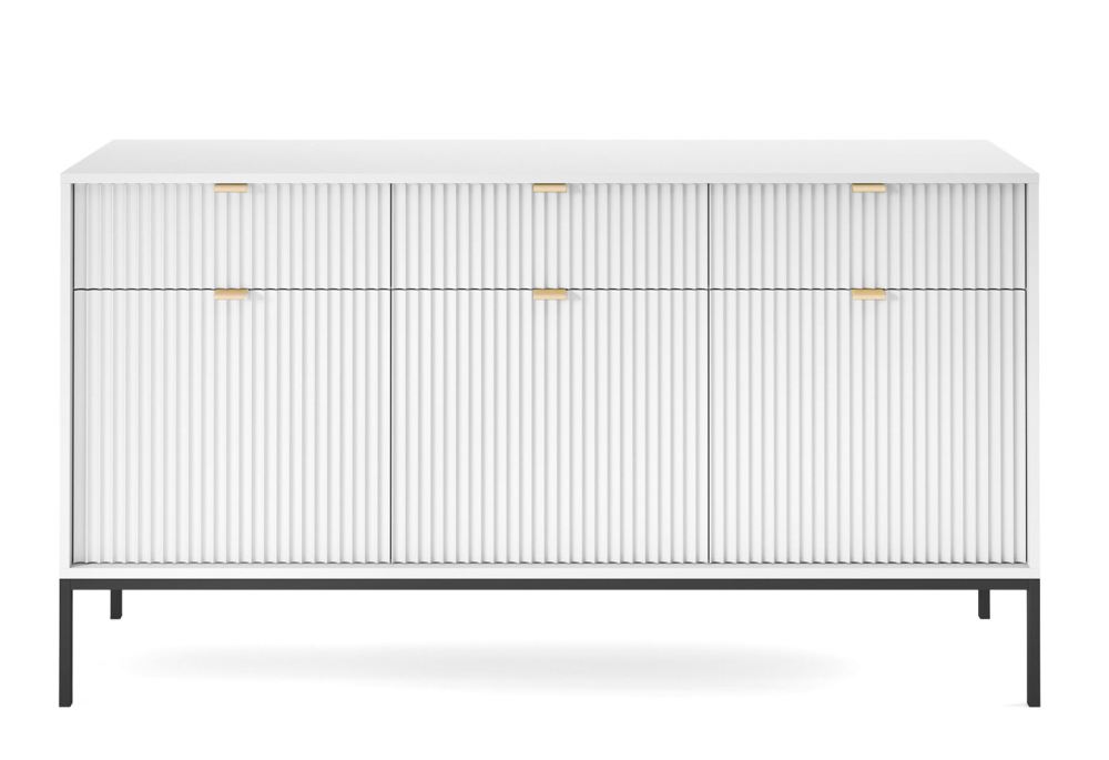 Komoda KSZ154 bílá Nova Černé nohy / zlatý úchytky 1
