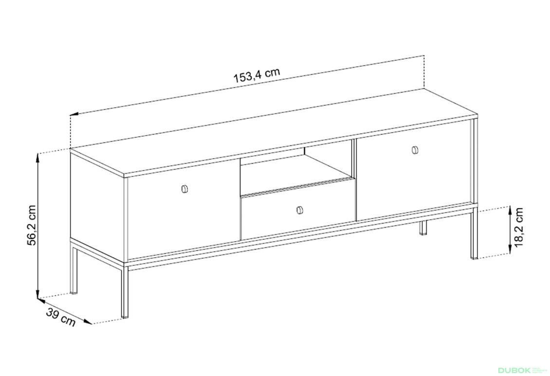 Fotografie 12 - TV stolek MRTV154 Mono granat