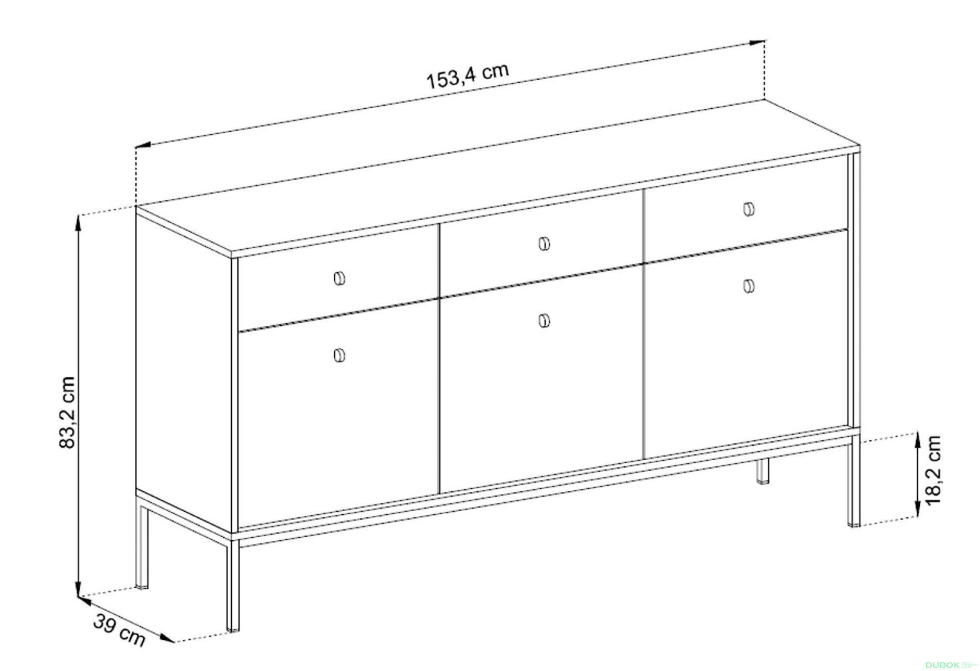 Fotografie 7 - Komoda MKSZ154 Mono granat