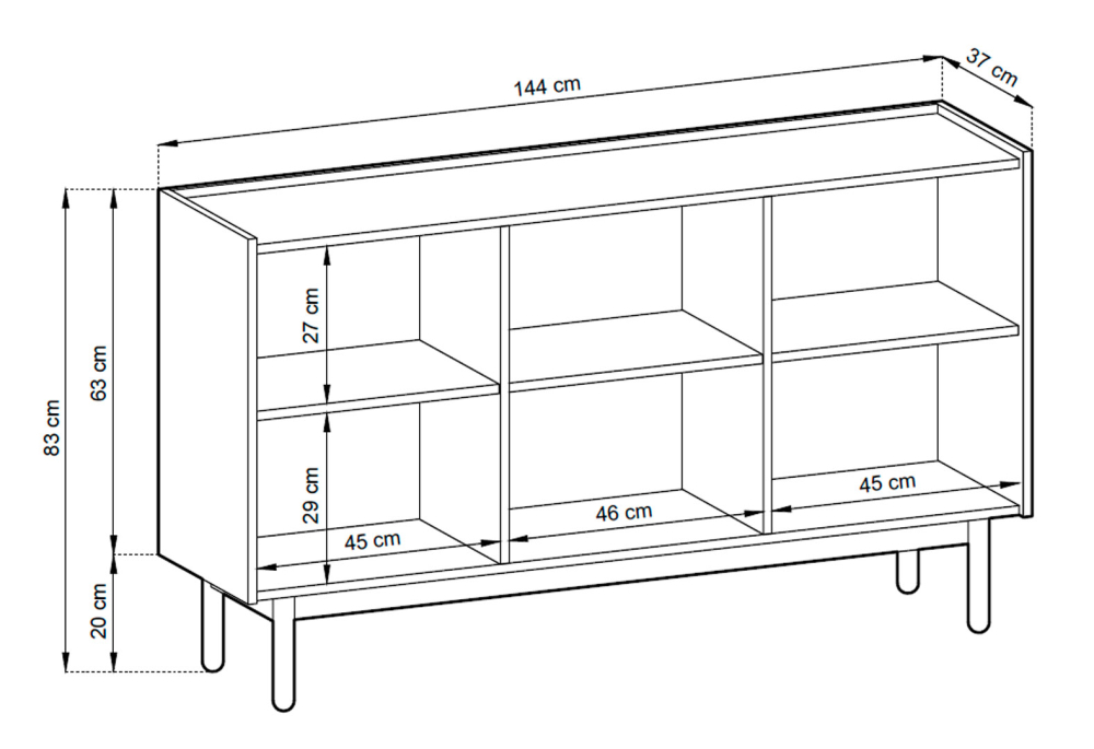 Komoda K144/83 riviéra / mramor bianco Boho 3