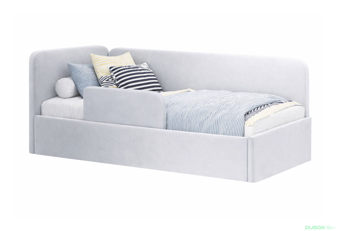 Fotografie 2 - Možnost zábrany k posteli svetlosivý velúr Happy