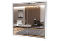 Fotografie 1 - Skříň Multi 20, 203 bílá + fasáda bílý lesk + zrcadlo