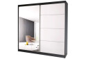 Fotografie 1 - Skříň Multi 35, 203 šedá + fasáda bílý lesk + zrcadlo