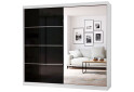 Fotografie 1 - Skříň Multi 31, 233 bílá + fasáda černý lesk + zrcadlo