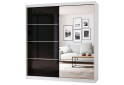 Fotografie 1 - Skříň Multi 31, 203 bílá + fasáda černý lesk + zrcadlo