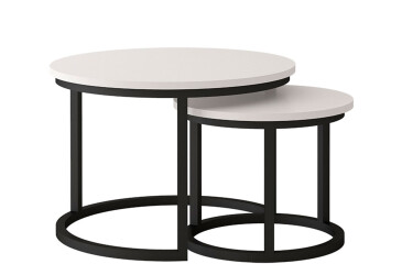 Konferenční stolek Toronto 50x42 + 70x46 černý / bílý