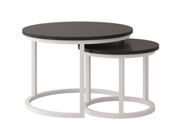 Konferenční stolek Toronto 50x42 + 70x46 bílý / černý