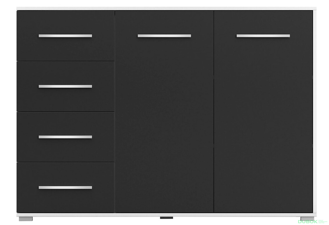 Fotografie 3 - Komoda Frida 01 135 2D4S bílý / černý