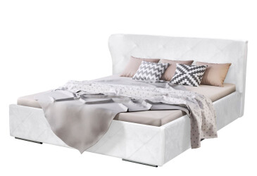 Čalouněná postel Orlando 160x200 C Soft 17 bílý Idczak meble
