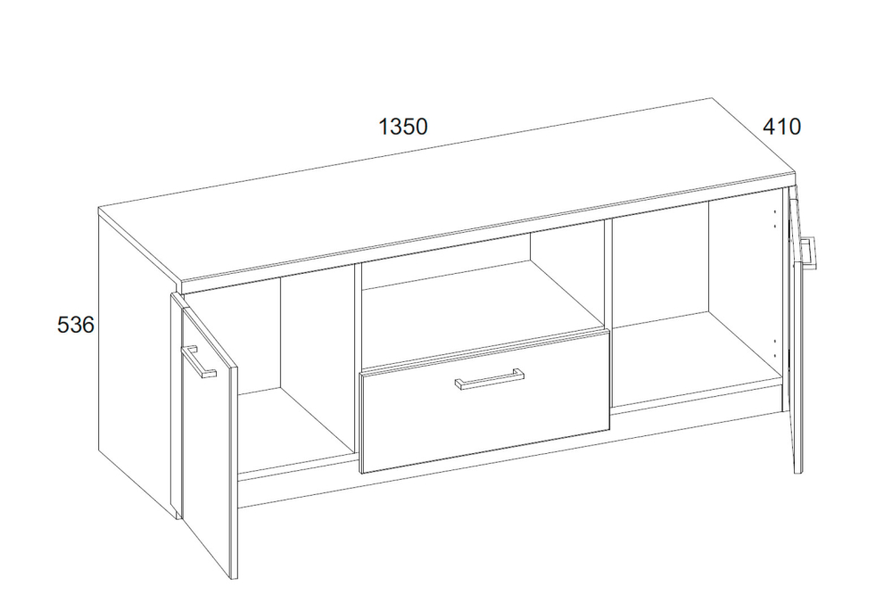 TV stolek 2d1s/135 dub navarra Doorset - další pohled