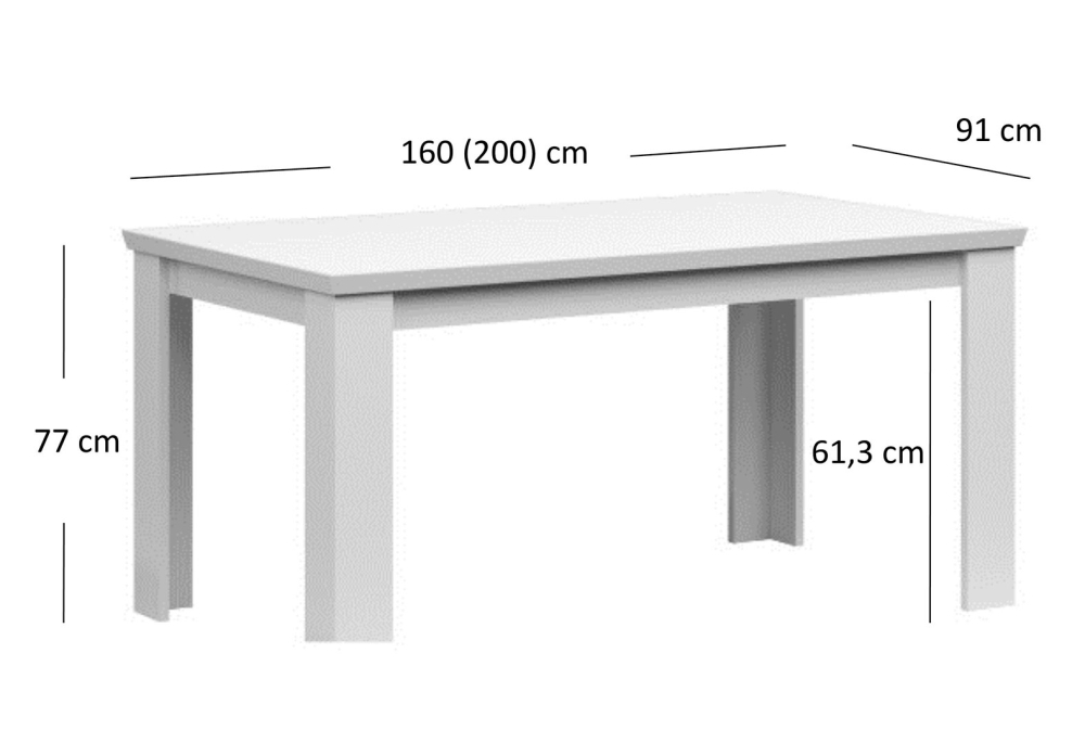 Rozkládací stůl 160/200 bílý Agnes - další pohled