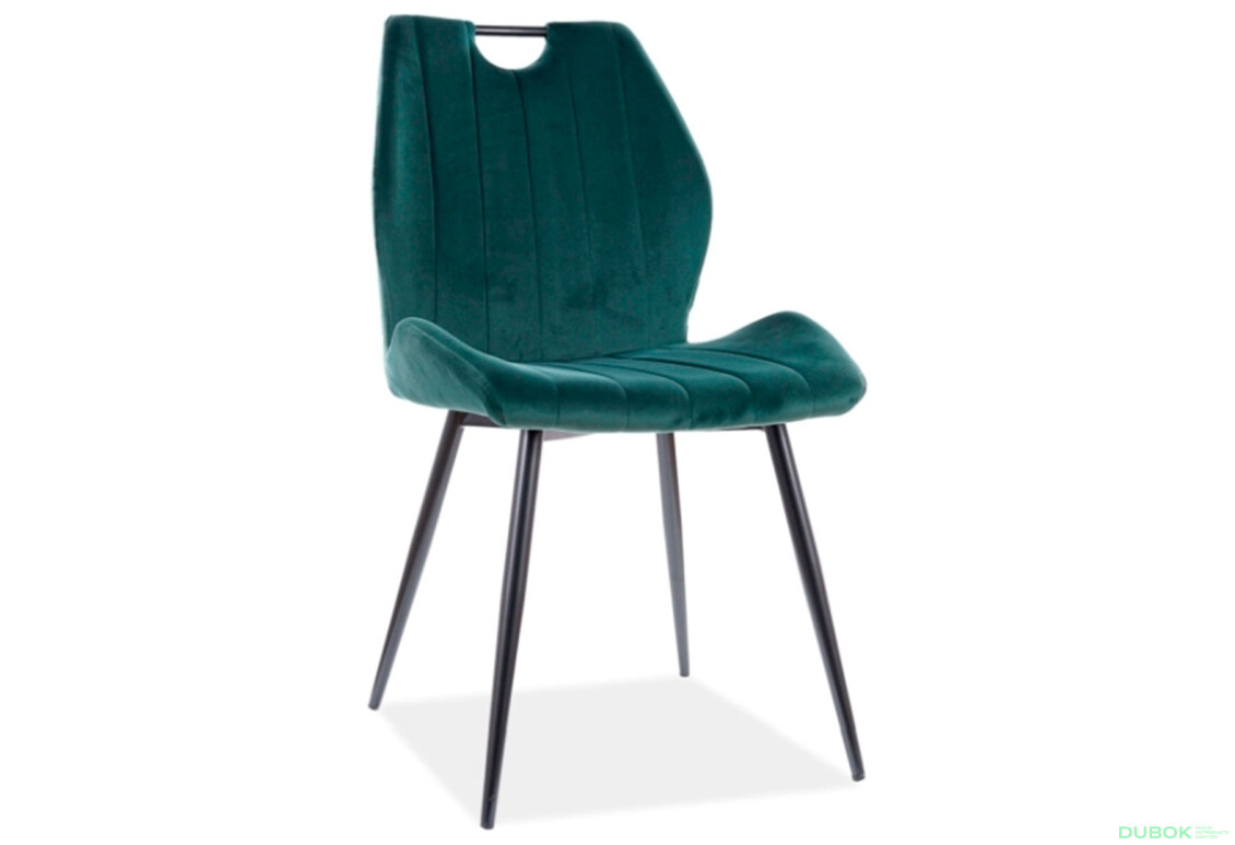 Fotografie 2 - Židle Arco Velvet zelený Bluvel 78, matná černá kov