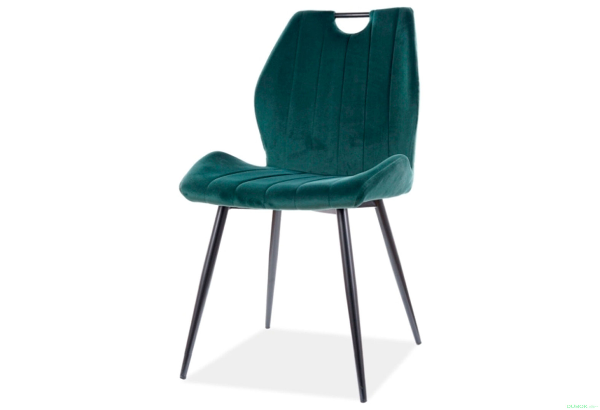 Fotografie 1 - Židle Arco Velvet zelený Bluvel 78, matná černá kov