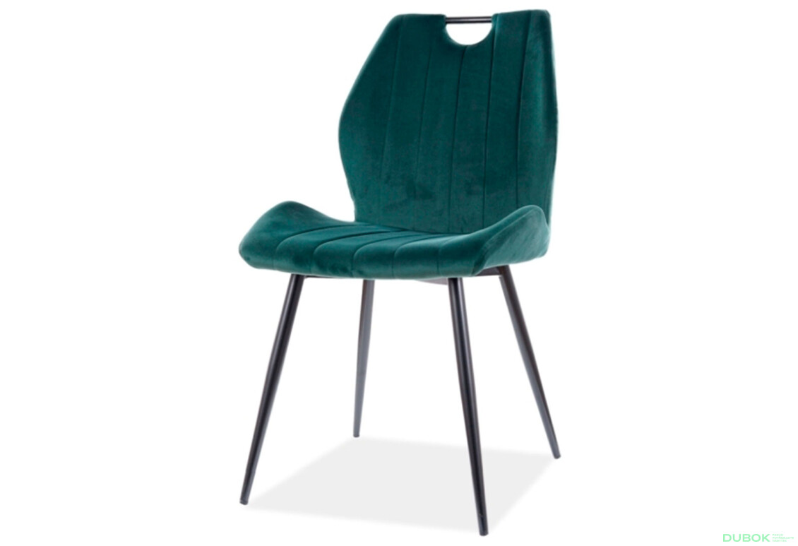 Židle Arco Velvet zelený Bluvel 78, matná černá kov