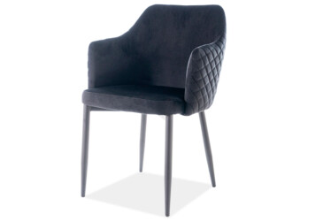 Židle Astor Velvet černý Bluvel 19, matná černá kov