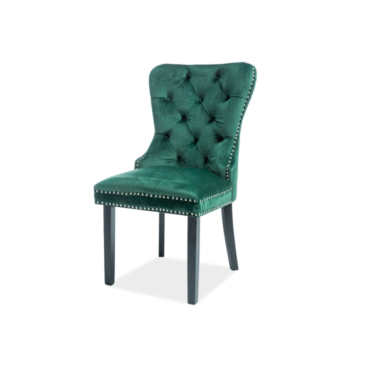 

Židle August Velvet zelený Bluvel 78, dřevo, černý