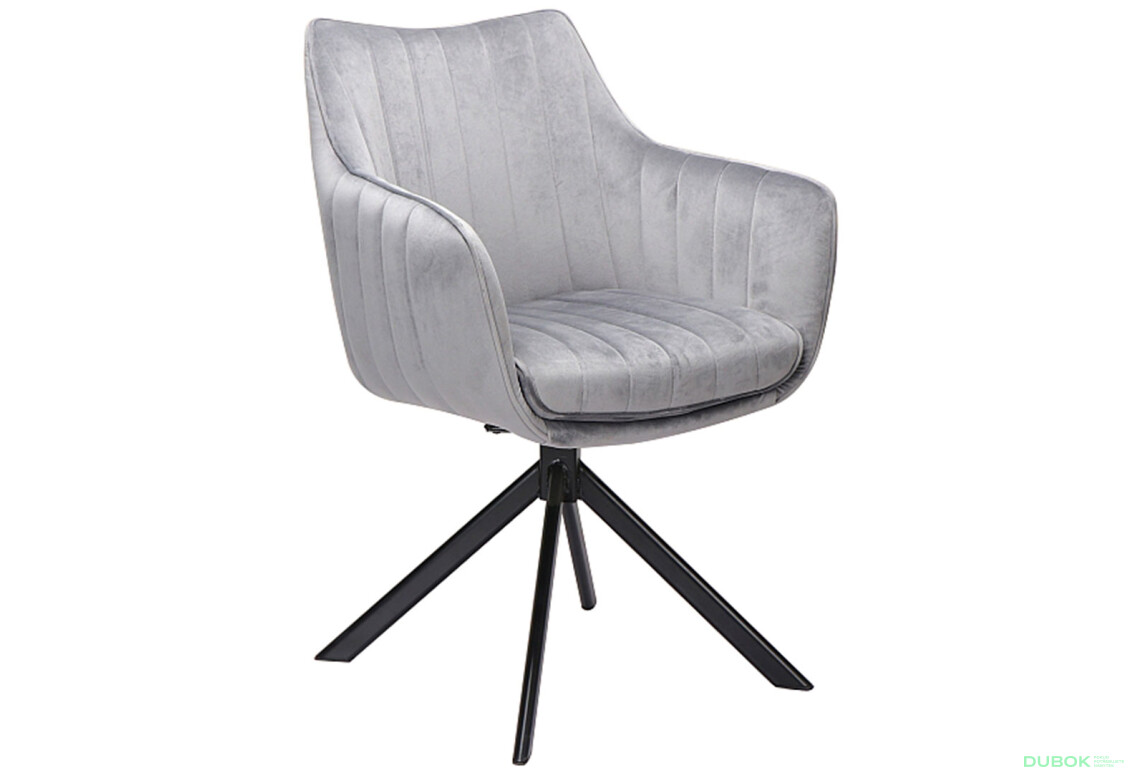 Fotografie 2 - Židle Azalia Velvet šedý Bluvel 14, matná černá kov
