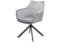 Fotografie 1 - Židle Azalia Velvet šedý Bluvel 14, matná černá kov