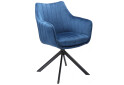 Fotografie 2 - Židle Azalia Velvet tmavě modrá Bluvel 86, matná černá kov