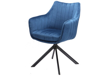 Židle Azalia Velvet tmavě modrá Bluvel 86, matná černá kov