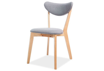 Židle Brando dřevo, barva: dub / látka, barva: šedá, čalounění.130