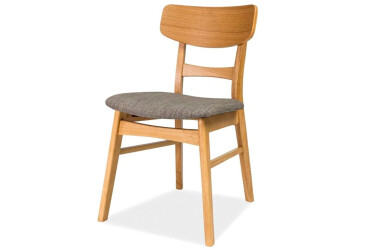 Židle CD-61 dřevo, barva: dub / látka, barva: šedá, čalounění 40