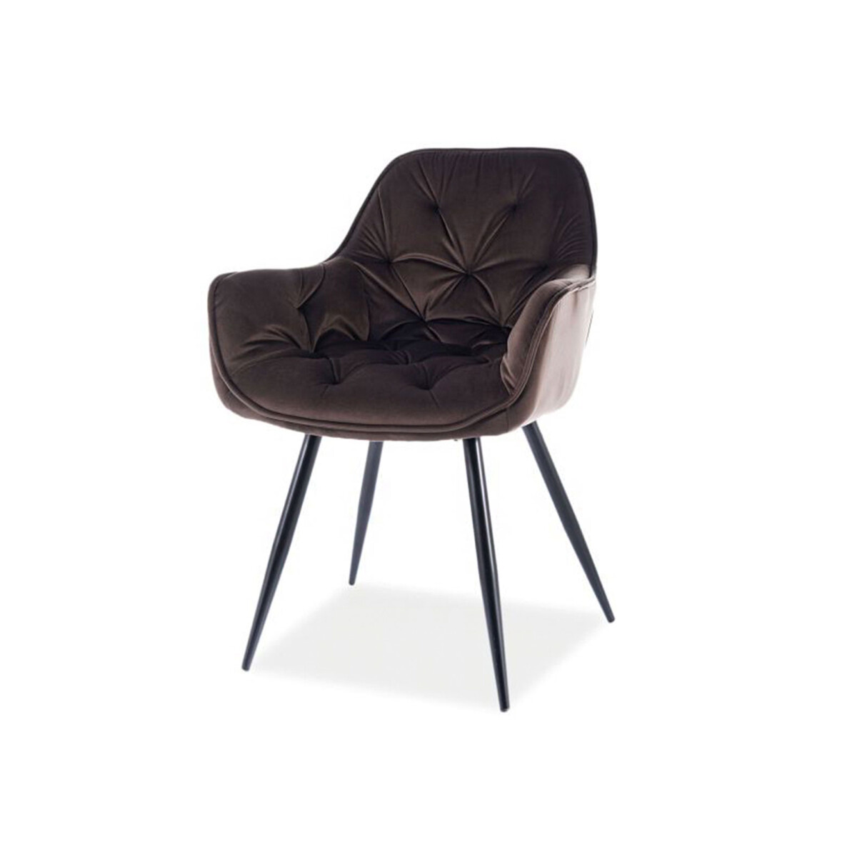 

Židle Cherry Velvet hnědý Bluvel 48, matná černá kov