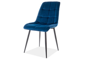 Židle Chic Matt Velvet tmavě modrá Bluvel 79, matná černá kov