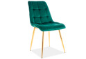 Fotografie 2 - Židle Chic Velvet zelený Bluvel 78, zlatý kov